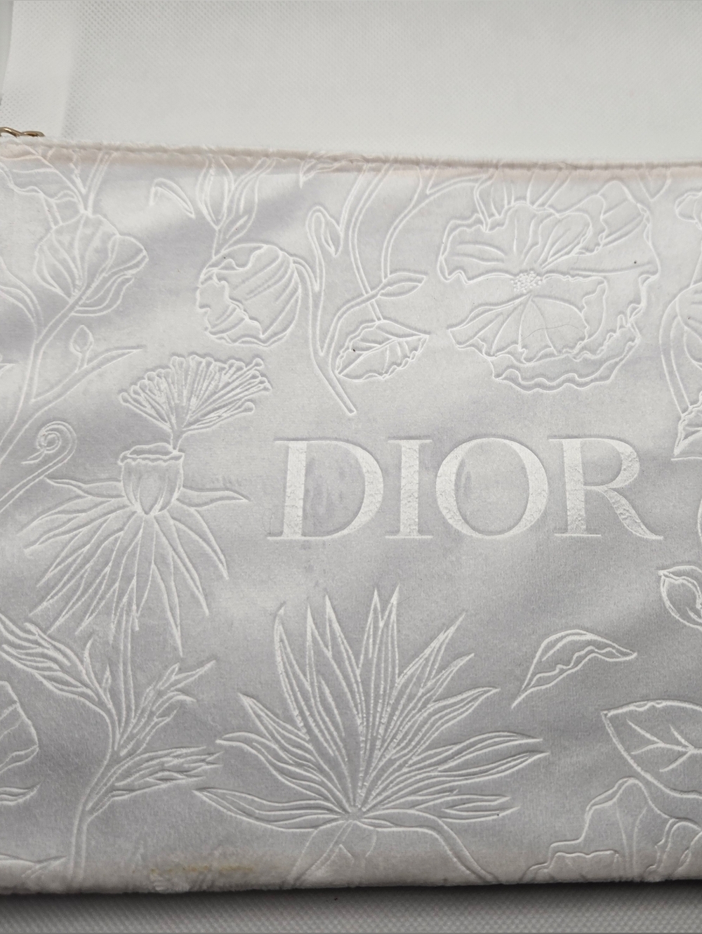 Dior Floral White Velvet Pouch